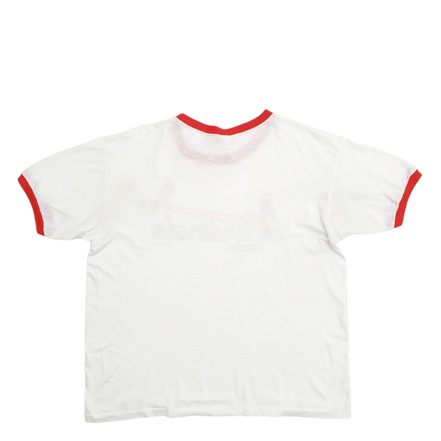 Womens White Sportsprint Single Stitch Vintage 90s Made In USA Cardinals Baseball Short Sleeve T Shirt