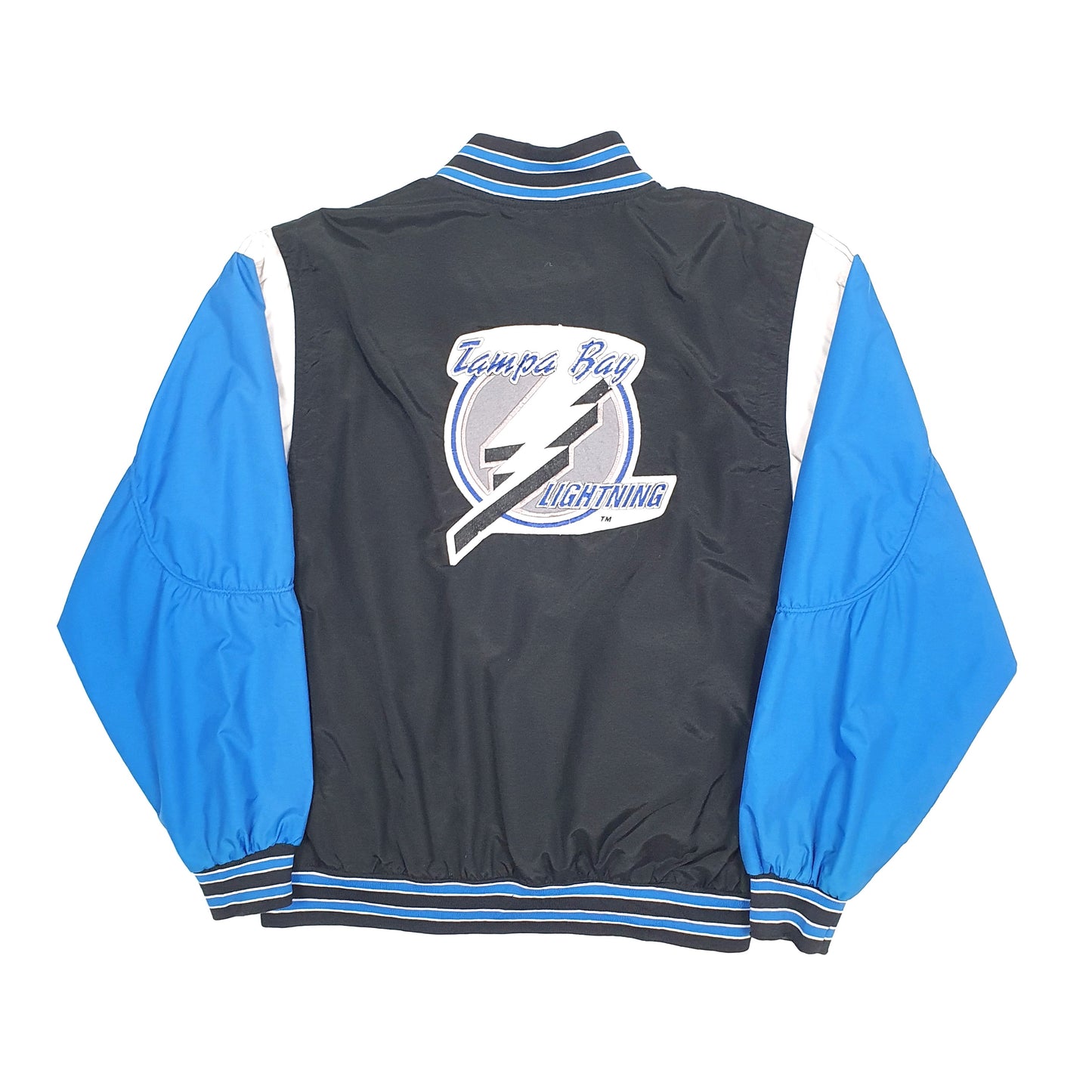 Mens Black NHL Tampa Bay Lightning Hockey Vintage 1990s Crewneck Coat