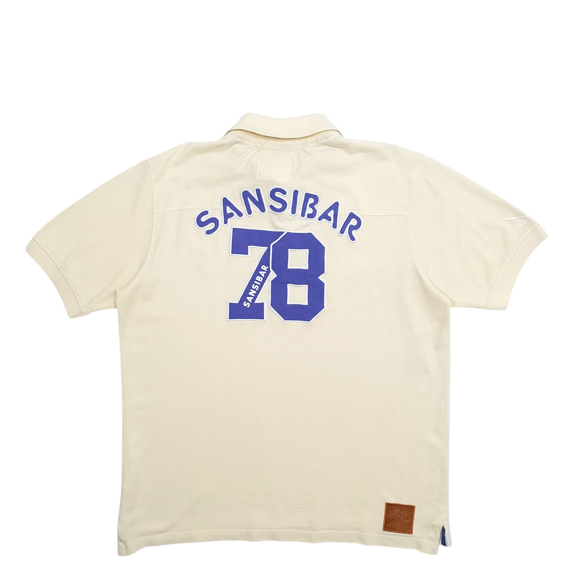 Mens Yellow Sansibar Spellout Short Sleeve Polo Shirt