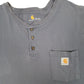 Mens Grey Carhartt Henley Long Sleeve T Shirt