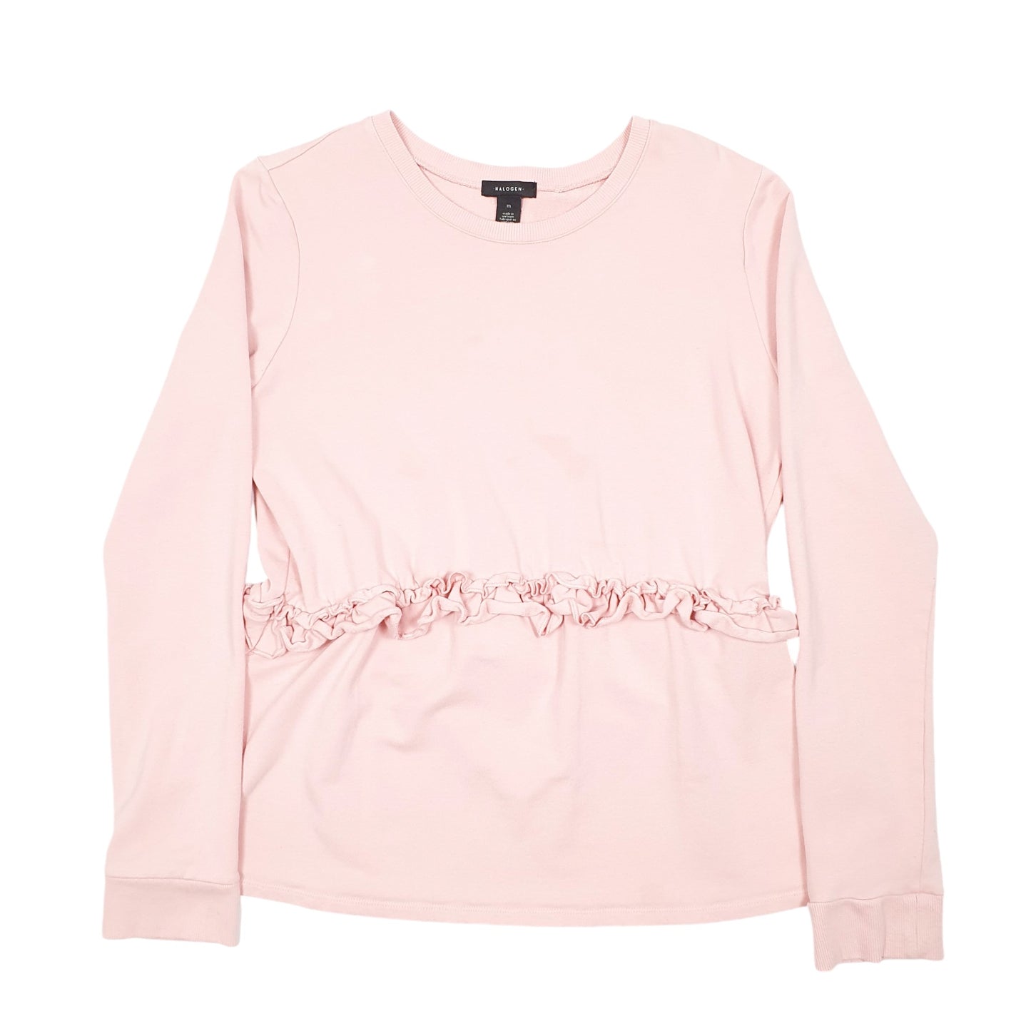Womens Pink Halogen Frill Crewneck Jumper