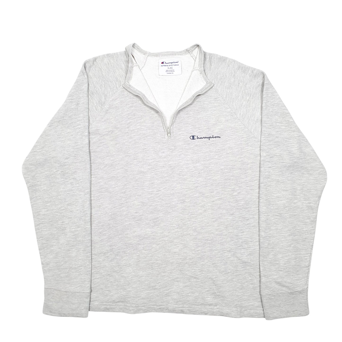 Womens Grey Champion Raglan Quarter Zip Jumper