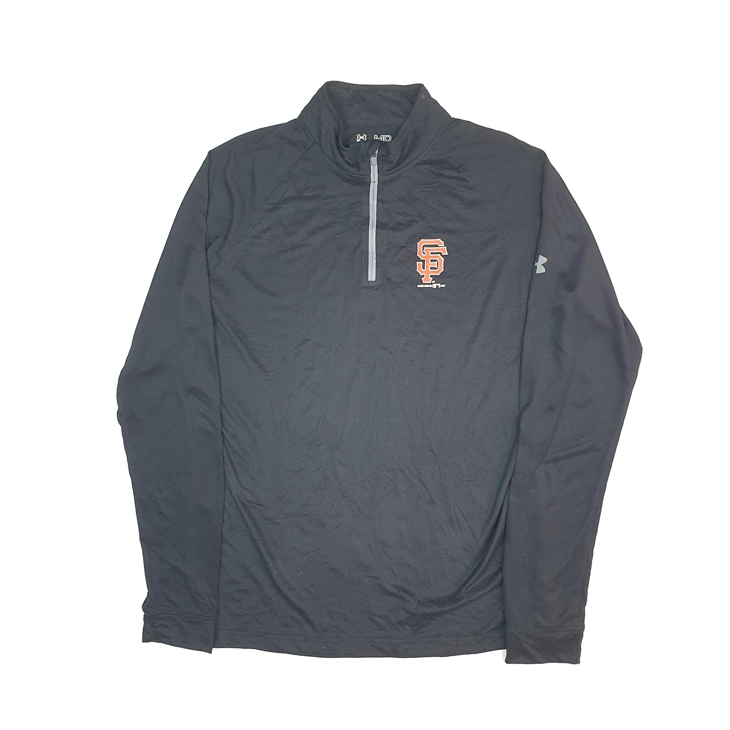Mens Black Under Armour MLB San Francisco Giants Baseball Lightweight Quarter Zip Jumper