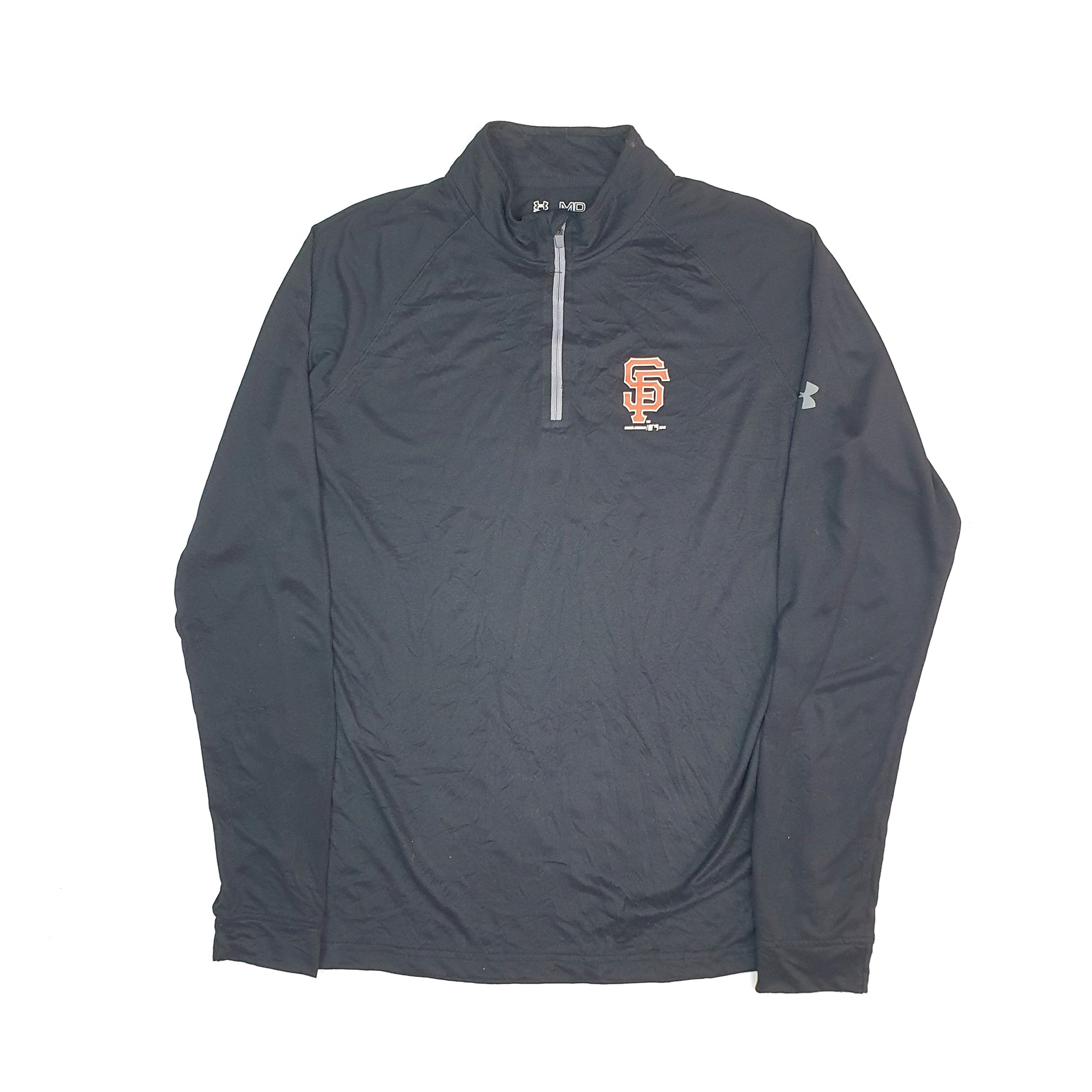 Mens Black Under Armour MLB San Francisco Giants Baseball Lightweight Quarter Zip Jumper