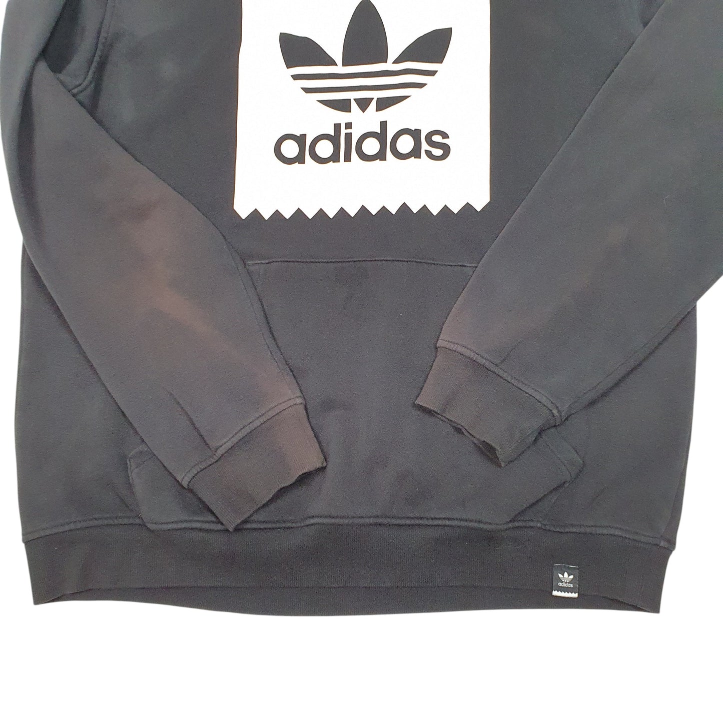 Mens Black Adidas Spellout Hoodie Jumper