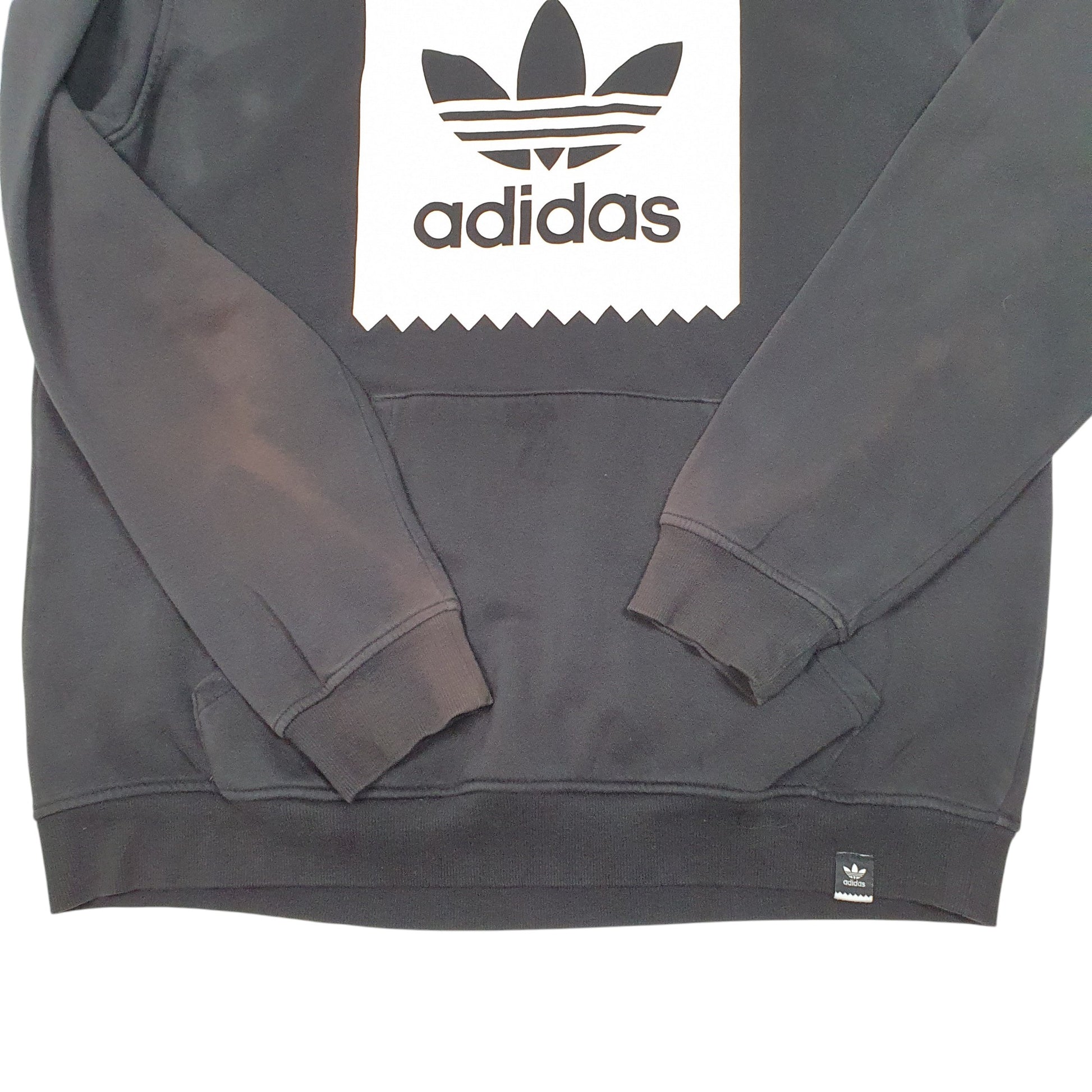 Mens Black Adidas Spellout Hoodie Jumper