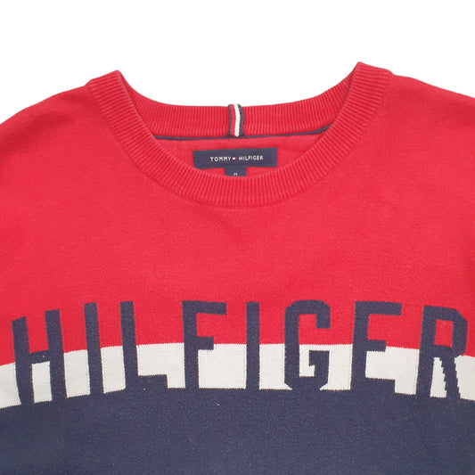 Mens Navy Tommy Hilfiger Spellout Crewneck Jumper