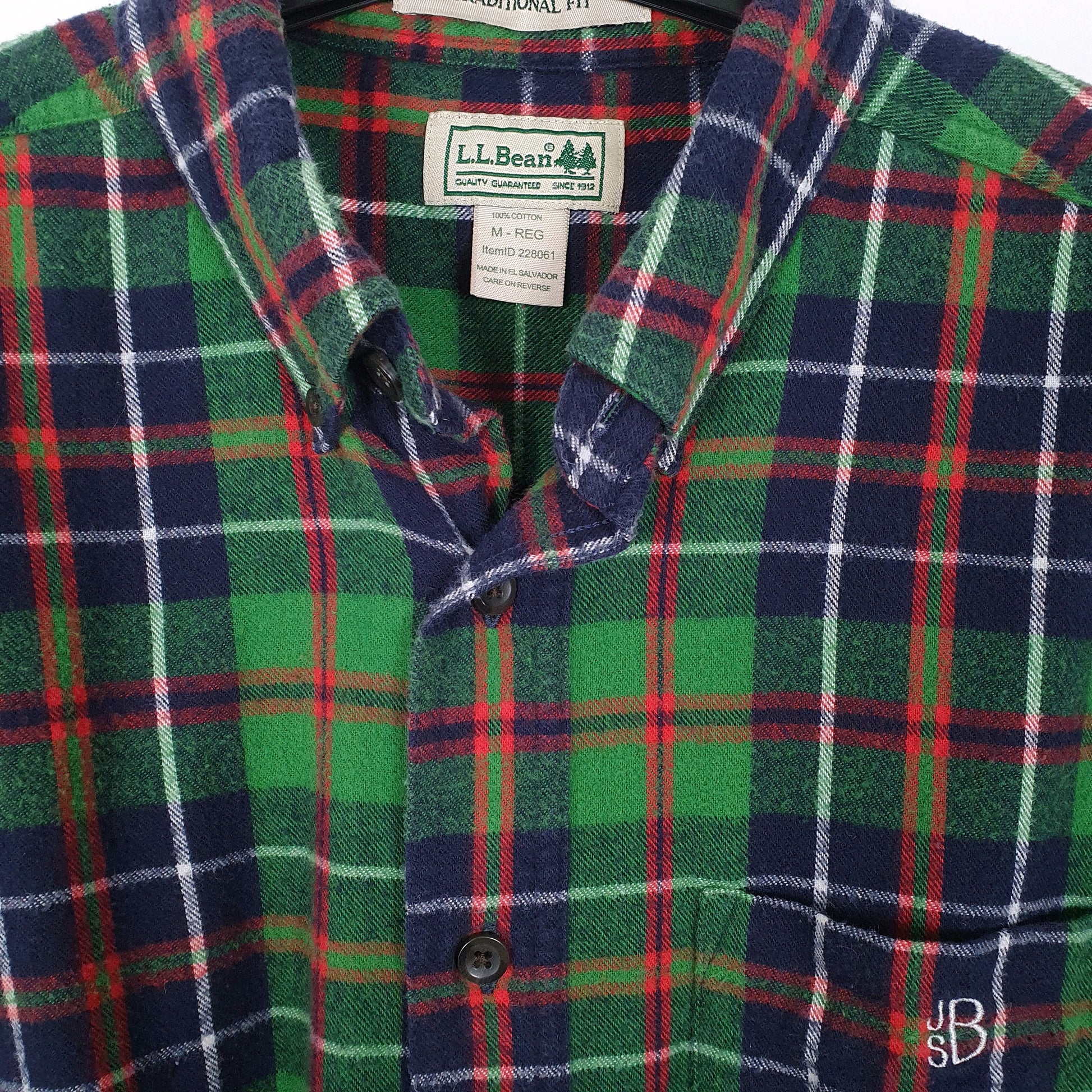 Mens Green L.L.Bean Flannel Overshirt Long Sleeve Shirt