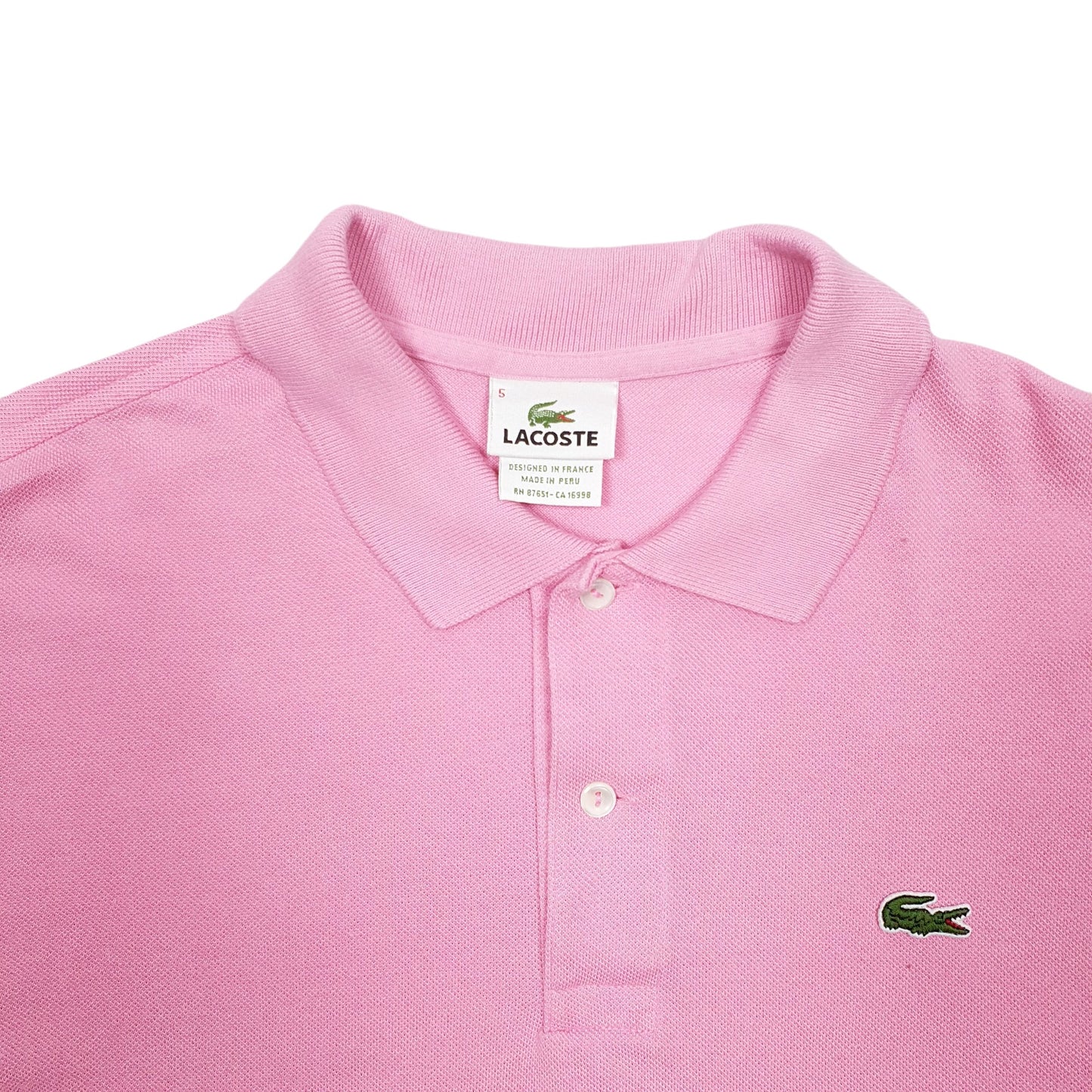 Mens Pink Lacoste  Short Sleeve Polo Shirt