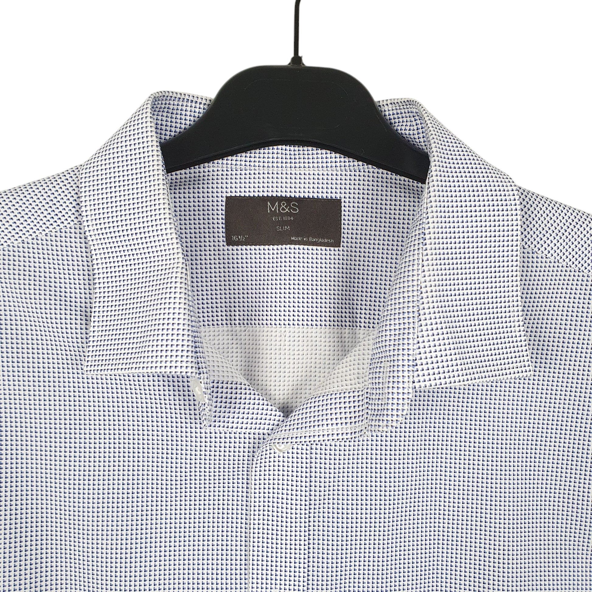 Mens White M&S  Long Sleeve Shirt