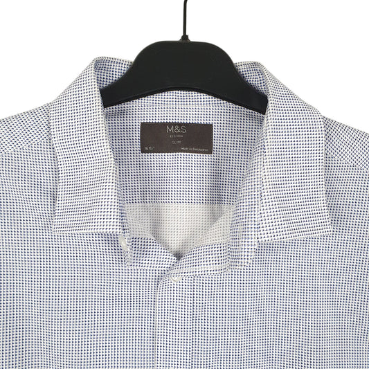 Mens White M&S  Long Sleeve Shirt