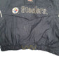 Mens Black Starter Pro Line Vintage 1990s NFL Pittsburgh Steelers Crewneck Coat