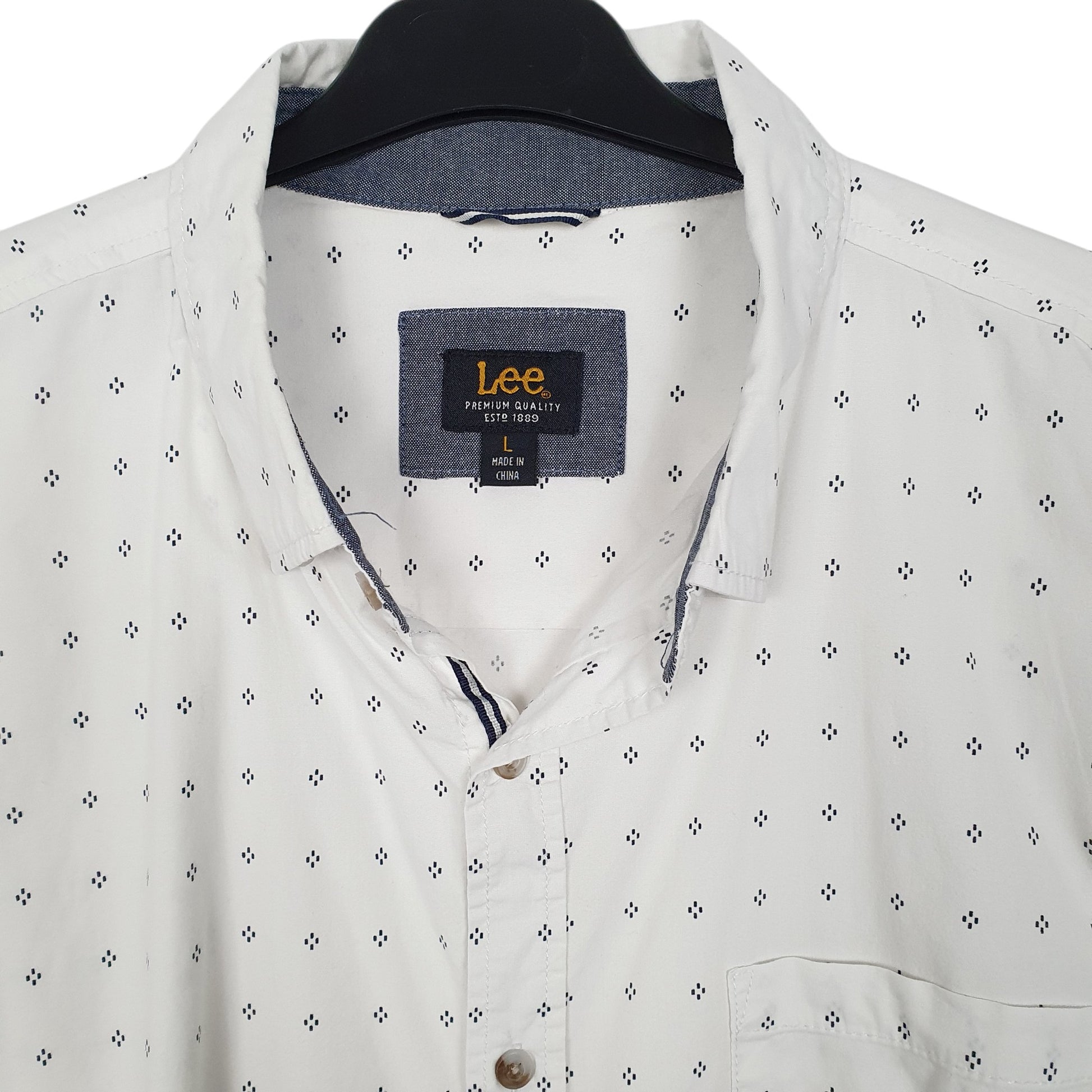 Mens White Lee  Short Sleeve Shirt