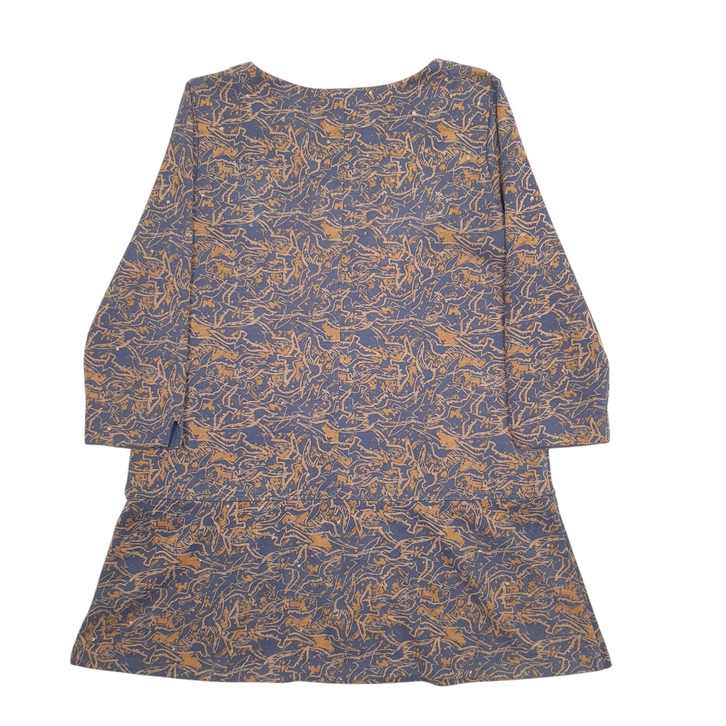 Womens Brown White Stuff Birds Dress Blouse Long Sleeve T Shirt