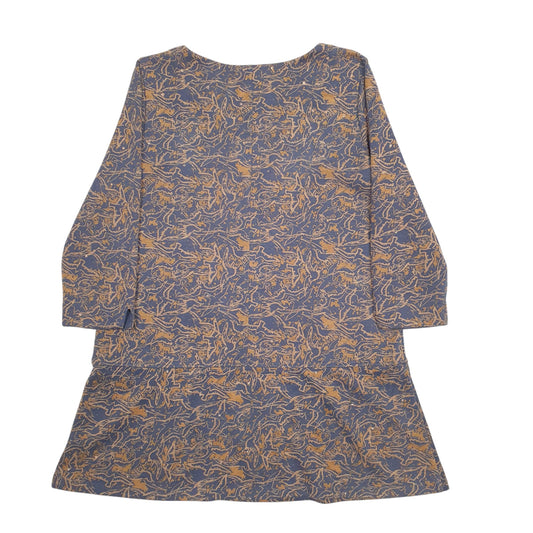 Womens Brown White Stuff Birds Dress Blouse Long Sleeve T Shirt