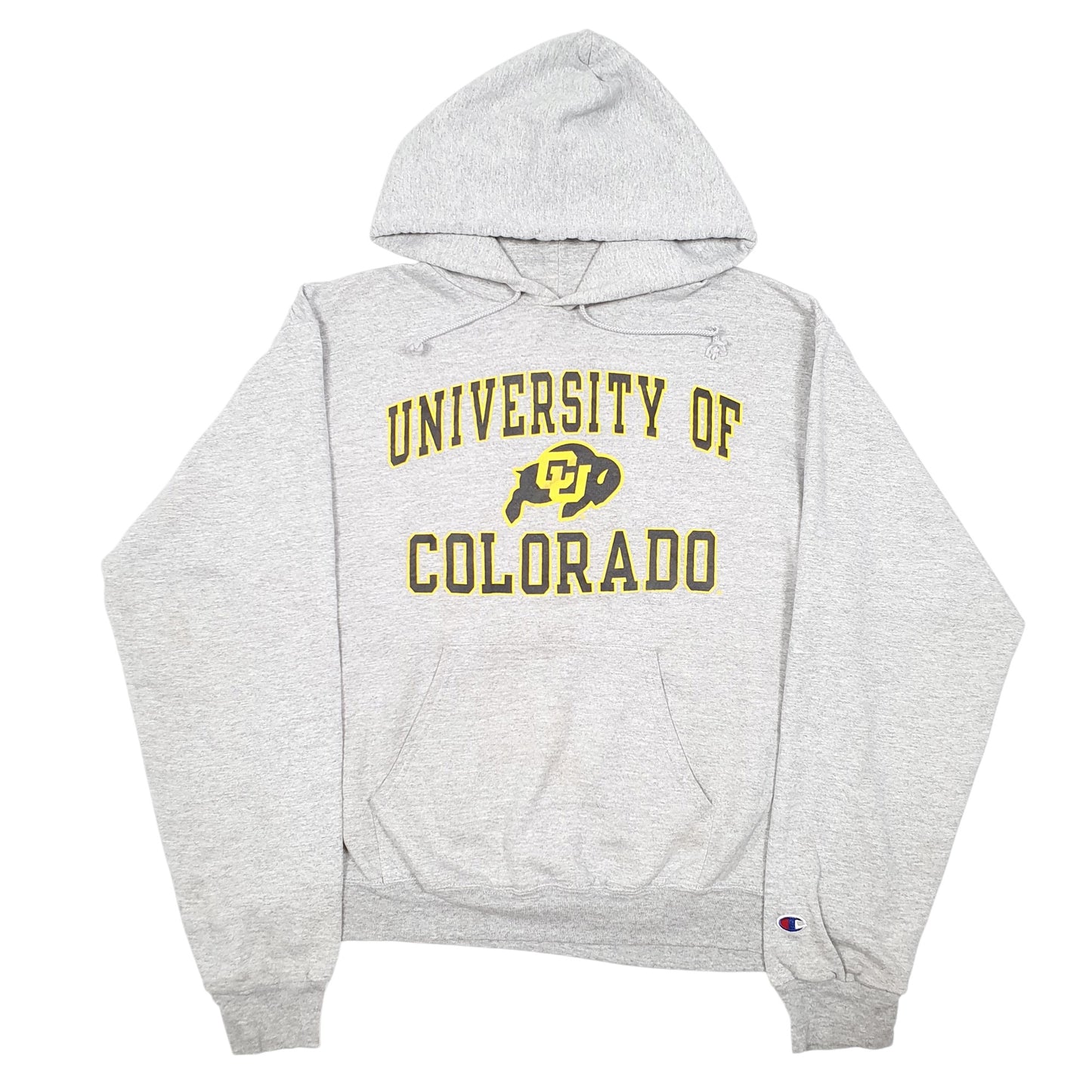 Mens Grey Champion University of Colorado USA Spellout Hoodie Jumper