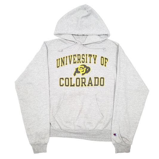 Mens Grey Champion University of Colorado USA Spellout Hoodie Jumper