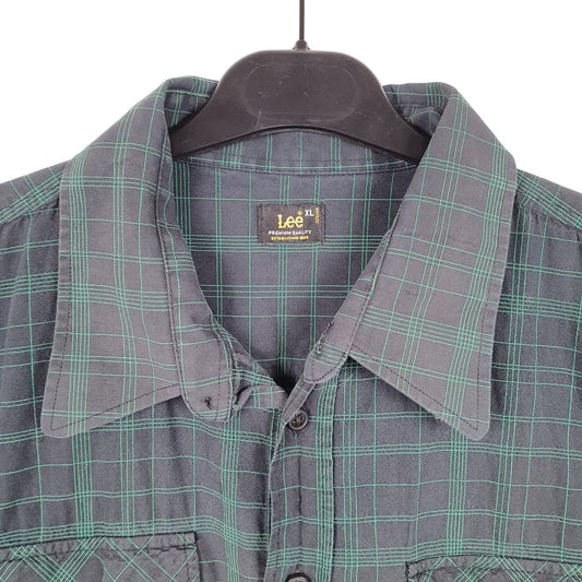 Mens Navy Lee  Short Sleeve Shirt