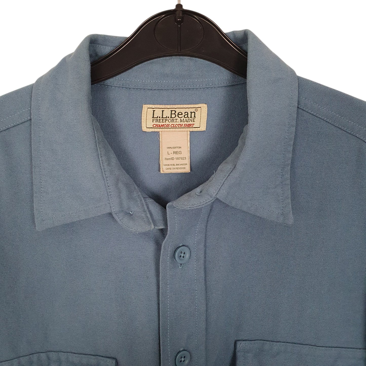 Mens Blue L.L.Bean Chamois Overshirt Long Sleeve Shirt