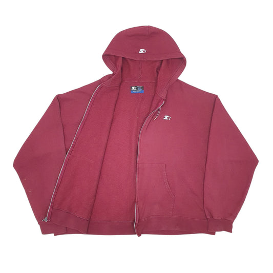 Mens Burgundy Starter Heavyweight Full Zip Jumper