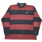 Mens Burgundy Guinness Rugby Shirt Top Striped Crewneck Jumper