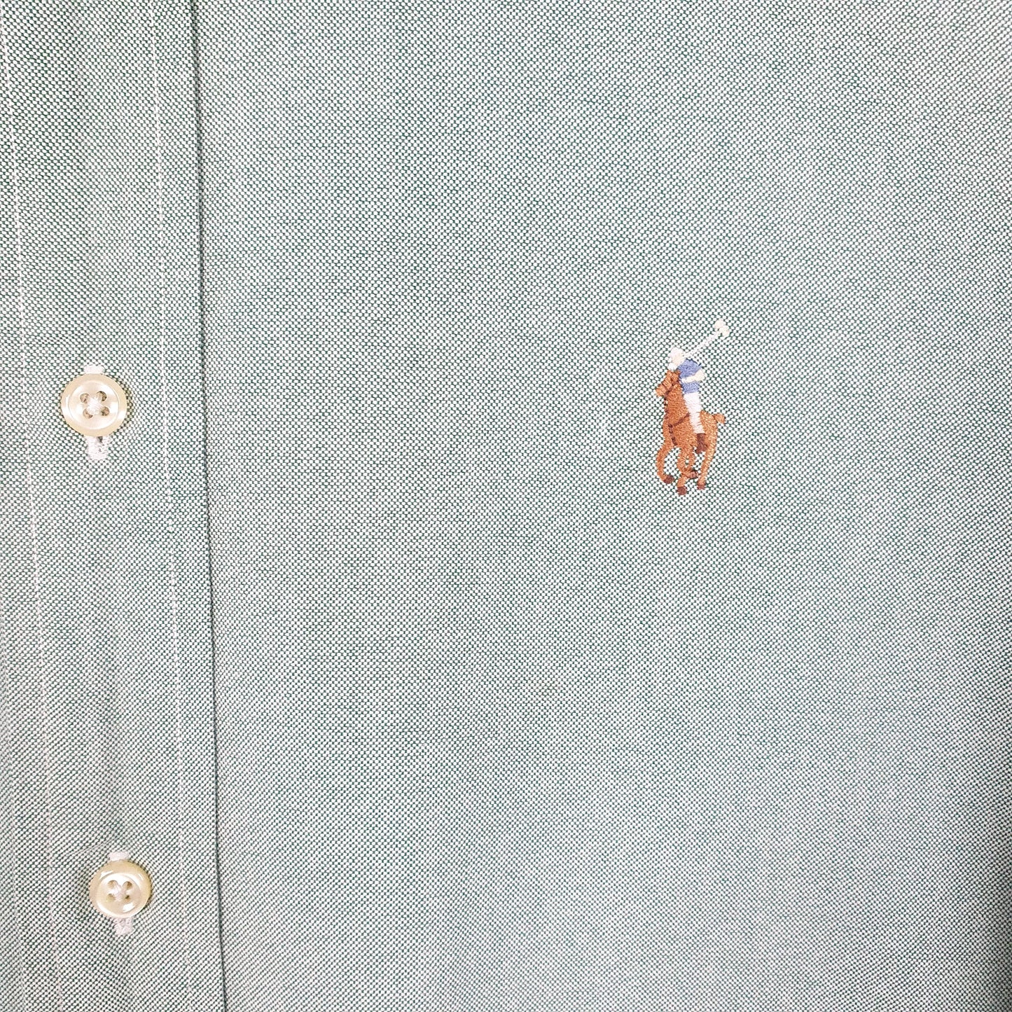 Mens Green Ralph Lauren Oxford Long Sleeve Shirt