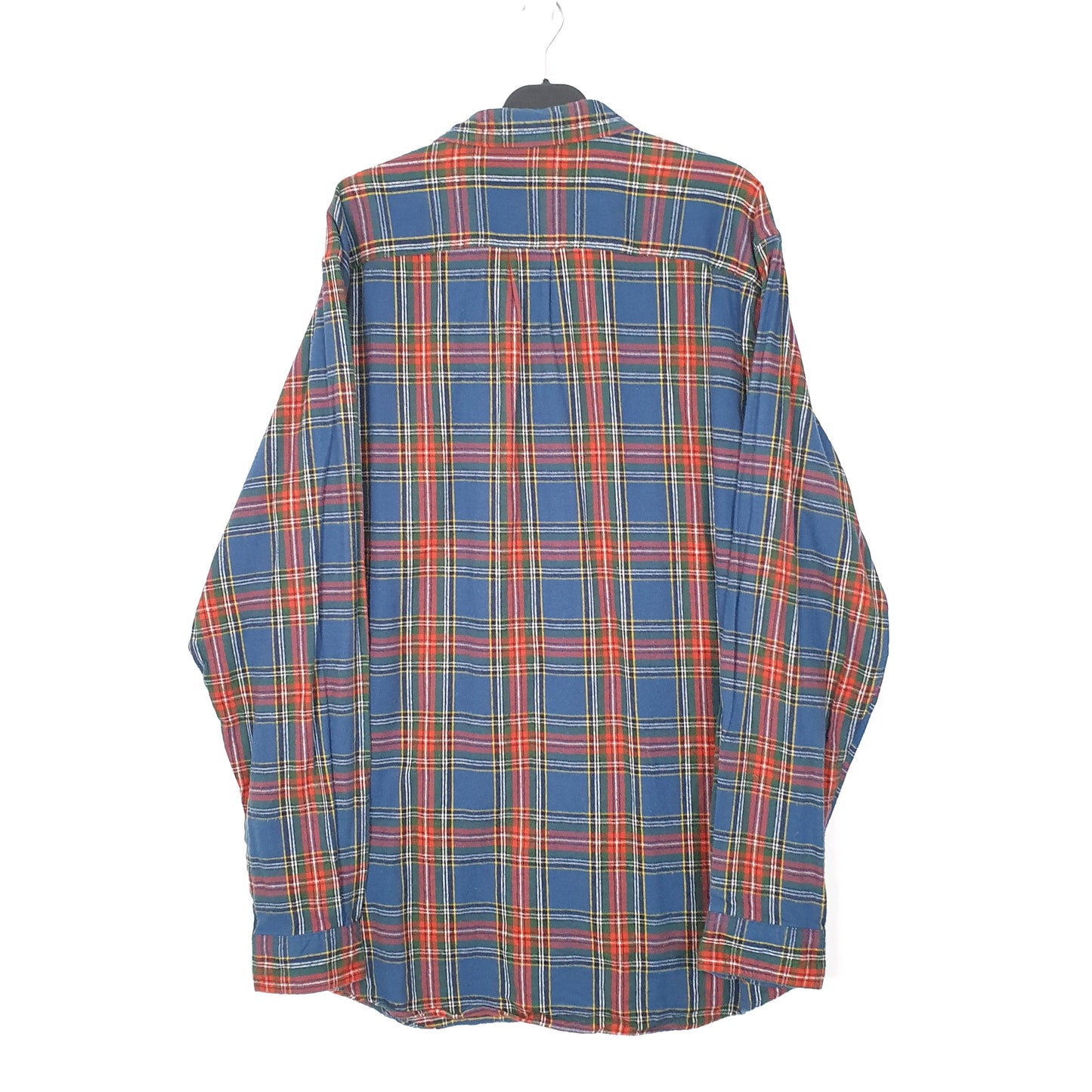 Mens Navy L.L.Bean Tall Chamois Flannel Long Sleeve Shirt