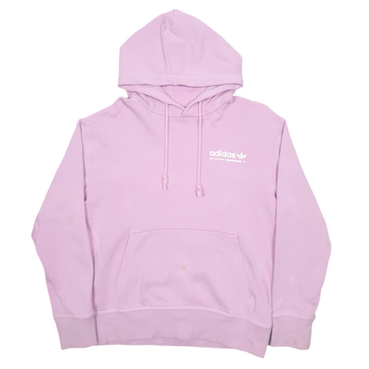 Womens Pink Adidas Spellout Hoodie Jumper