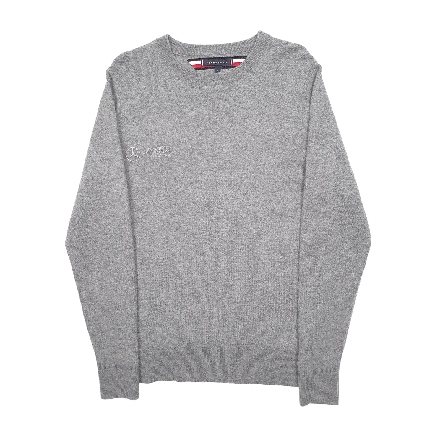 Mens Grey Tommy Hilfiger Knit Mercedes AMG Petronas Crewneck Jumper