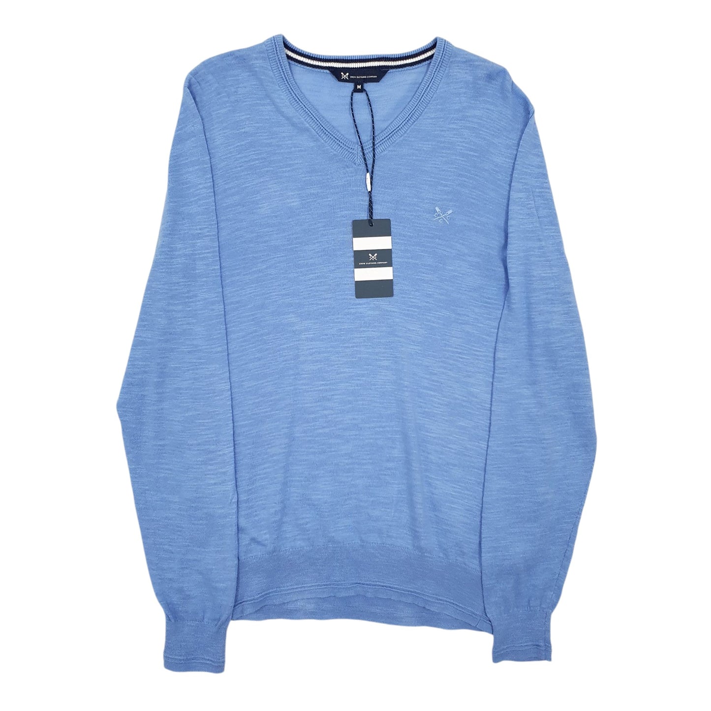 Mens Blue Crew Clothing Company Lightweight V Neck Jumper