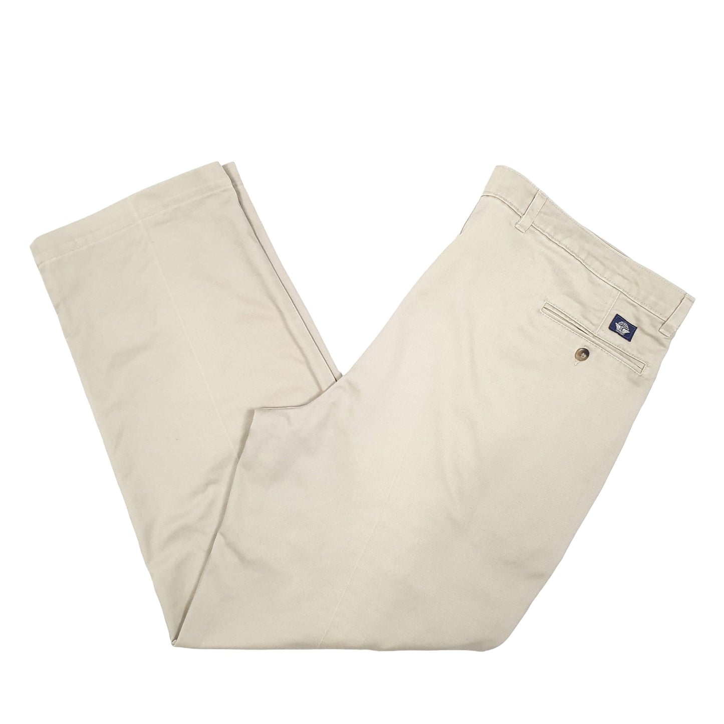 Mens Beige Dockers Double Pleated Chino Trousers