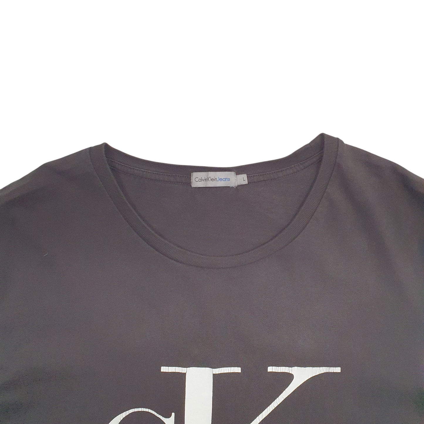Mens Black Calvin Klein Spellout Short Sleeve T Shirt
