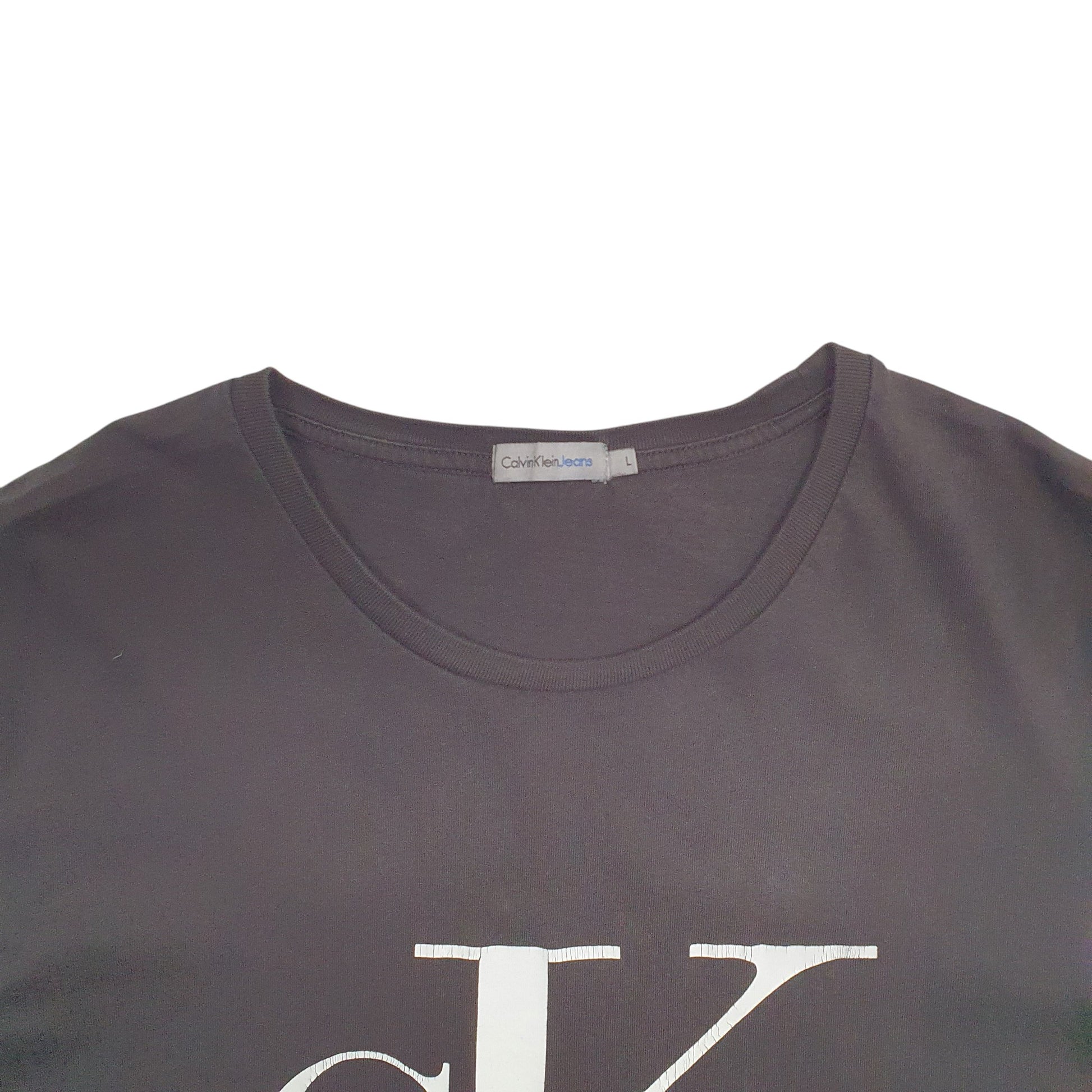 Mens Black Calvin Klein Spellout Short Sleeve T Shirt