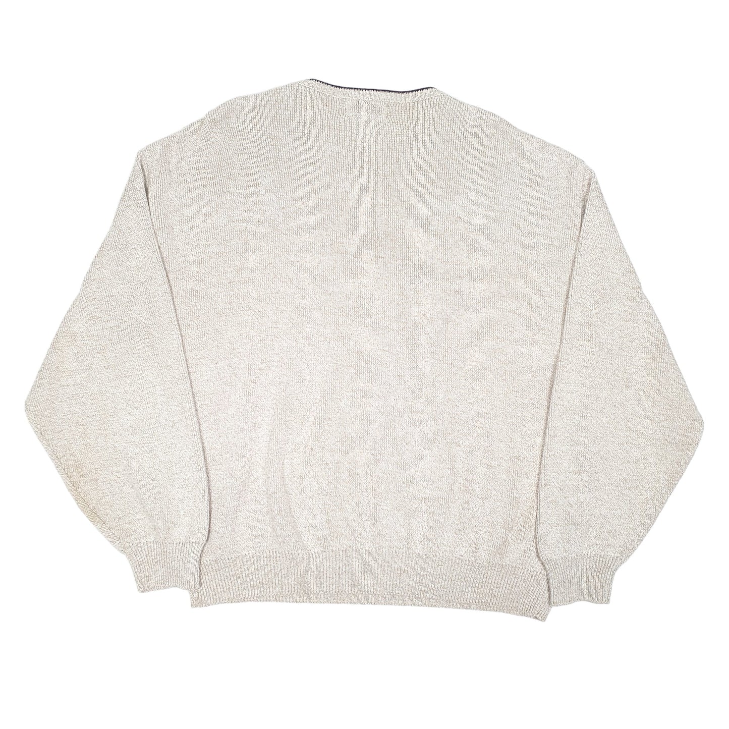 Mens Beige Roundtree & York Knit USA Flag America Vintage Crewneck Jumper