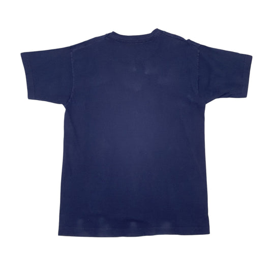Mens Navy Fruit Of The Loom Single Stitch Vintage 90s Short Sleeve T Shirt