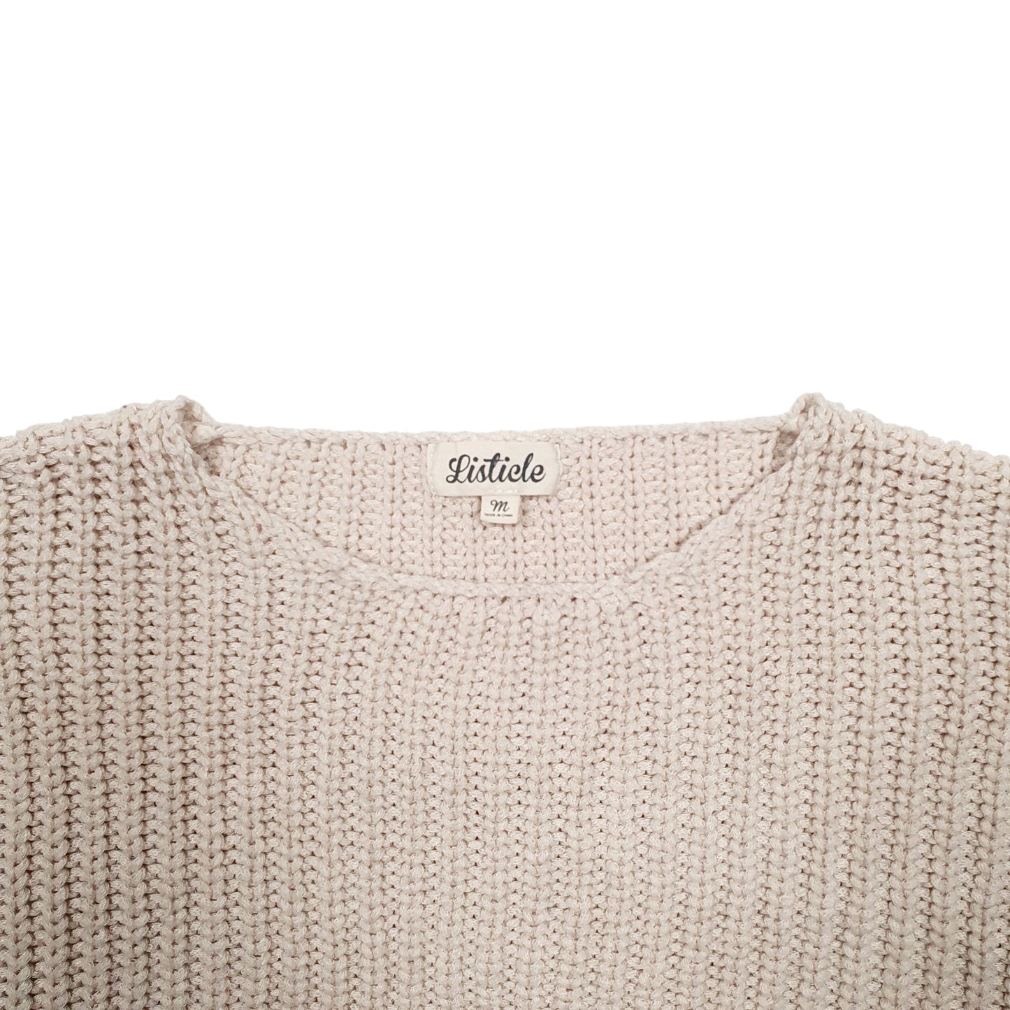 Womens Beige Listiele  Crewneck Jumper