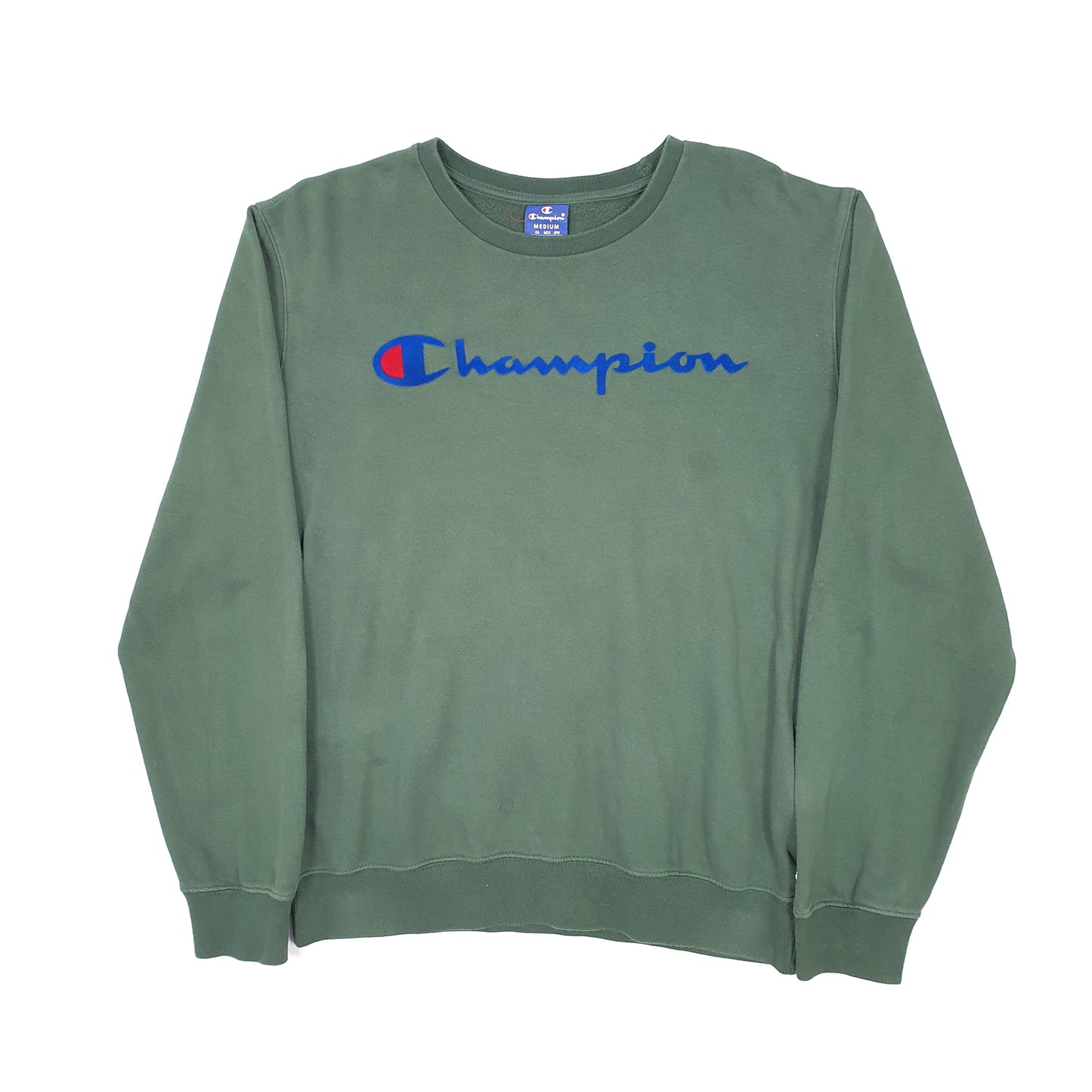Mens Green Champion  Crewneck Jumper