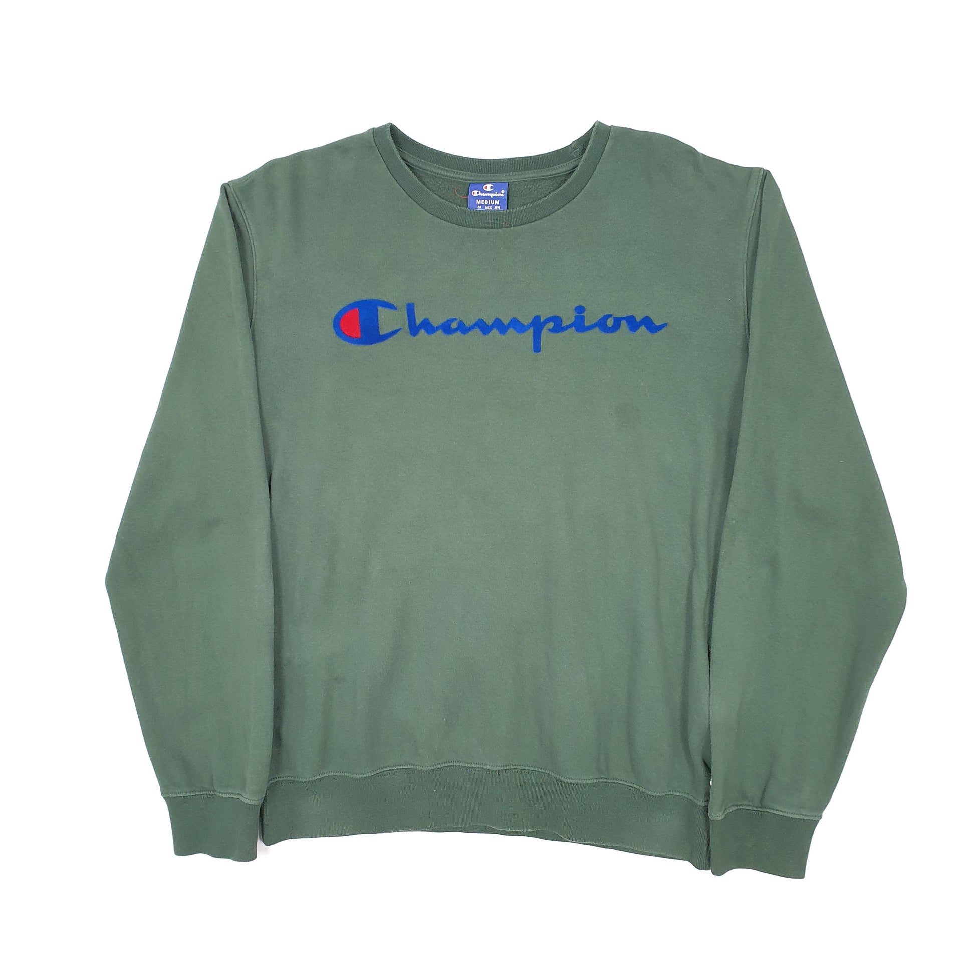 Mens Green Champion  Crewneck Jumper
