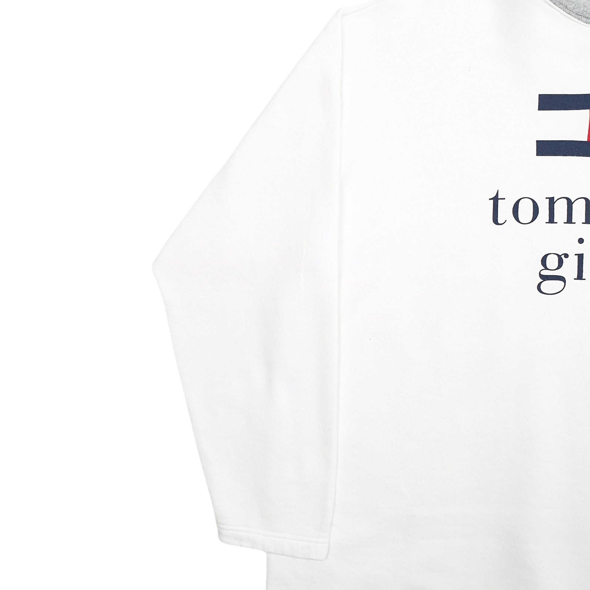 Womens White Tommy Hilfiger Tommy Girl Spellout Crewneck Jumper