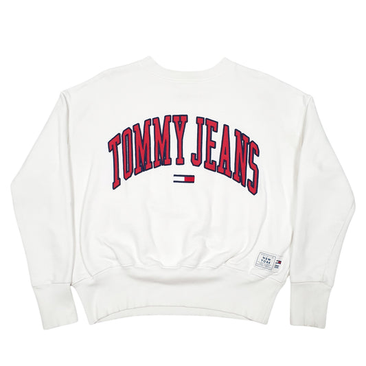 Womens White Tommy Hilfiger Spellout New York Crewneck Jumper