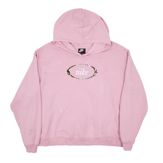 Womens Pink Nike Spellout Hoodie Jumper