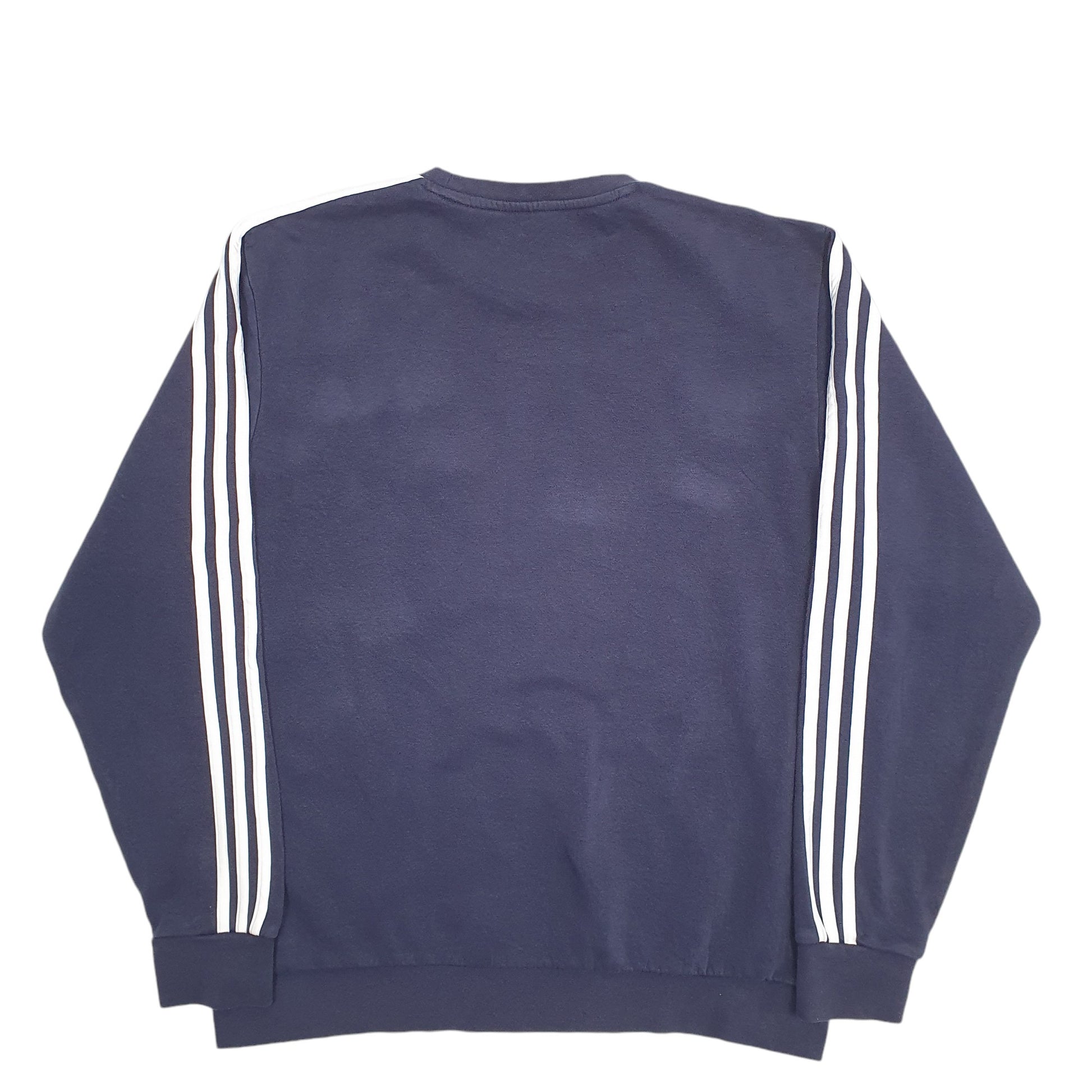 Mens Blue Adidas Spellout Crewneck Jumper