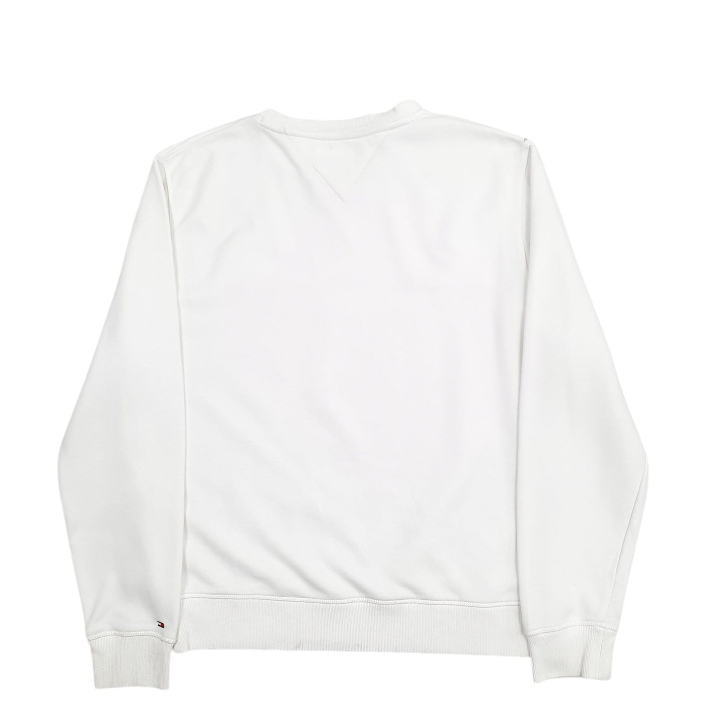 Mens White Tommy Hilfiger Spellout Crewneck Jumper