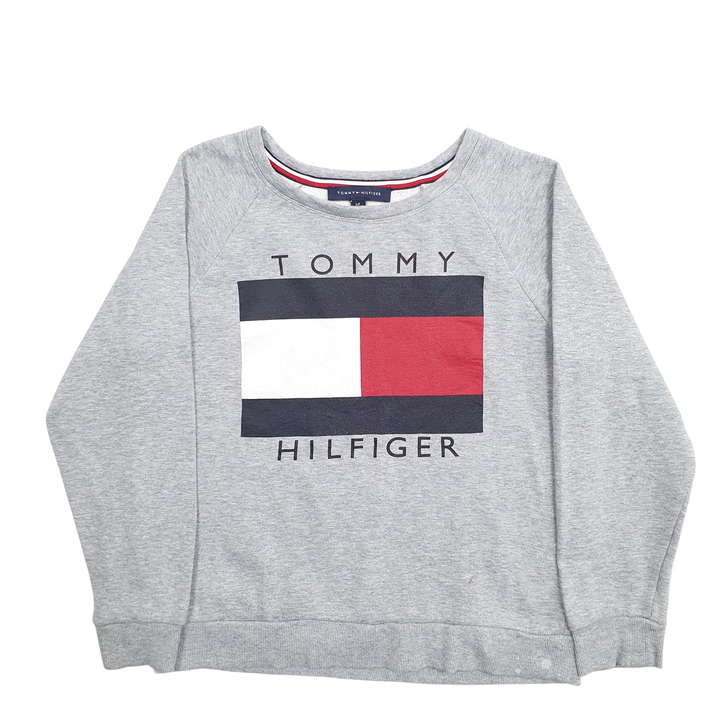 Womens Grey Tommy Hilfiger Spellout Crewneck Jumper