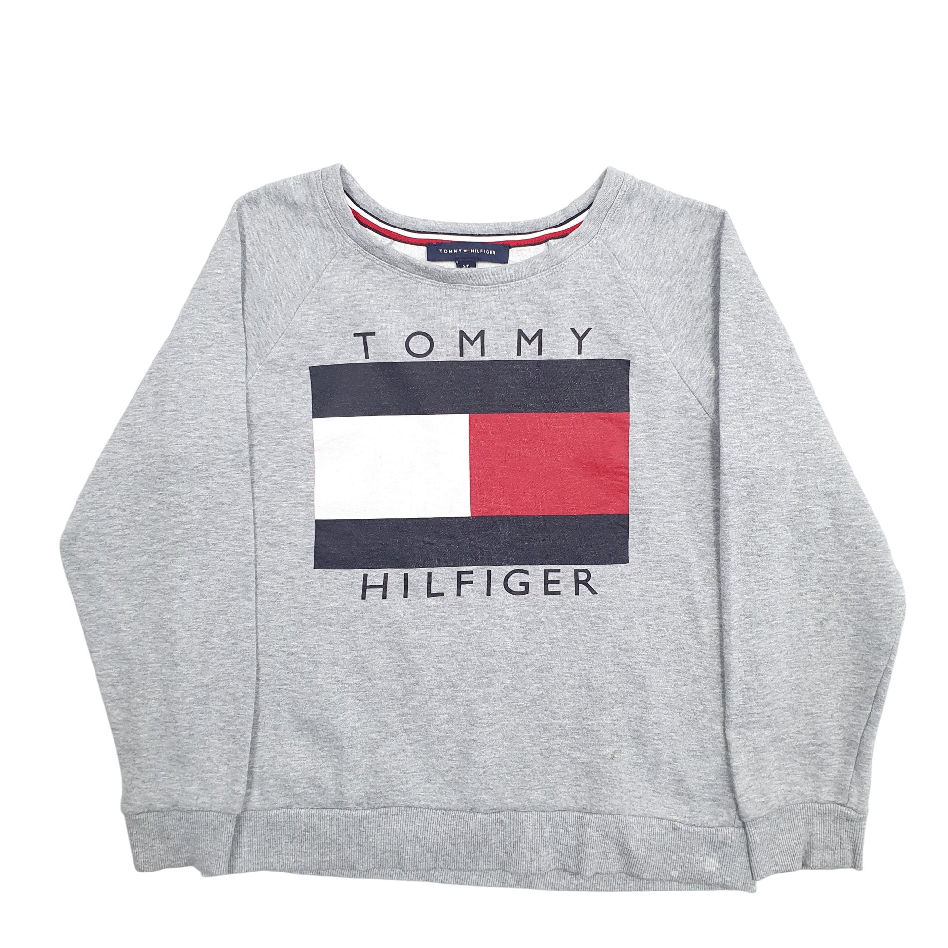 Womens Grey Tommy Hilfiger Spellout Crewneck Jumper