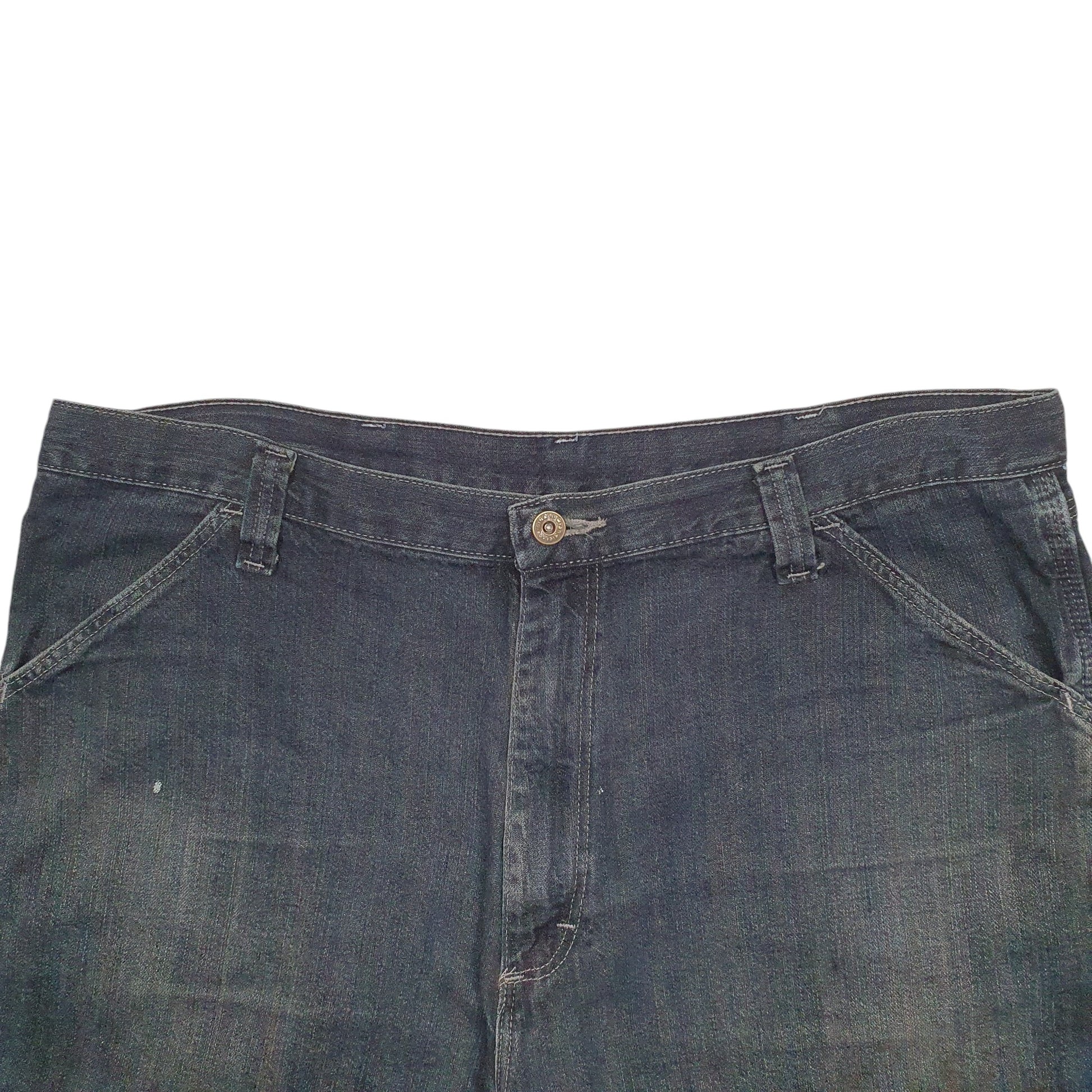 Mens Black Wrangler Denim Jeans Jorts Carpenter Shorts