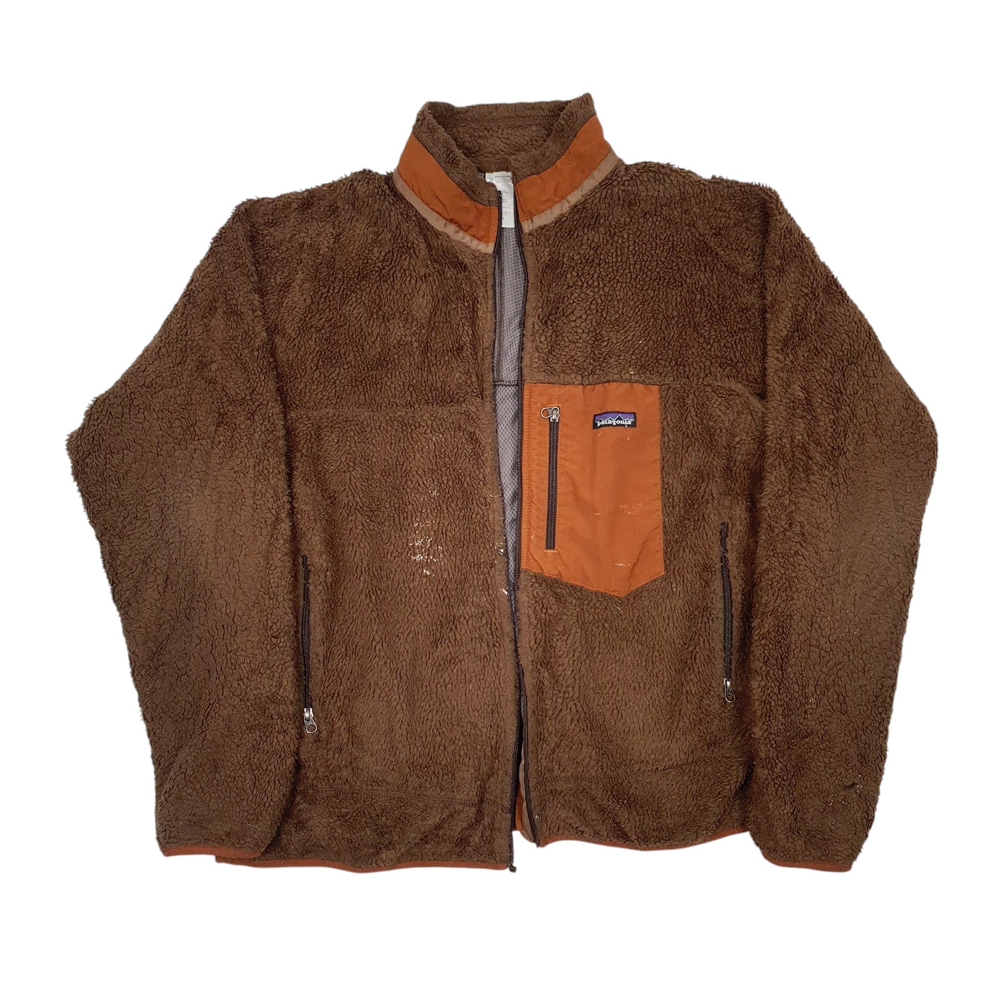 Mens Brown Patagonia Classic Retro Full Zip Jumper