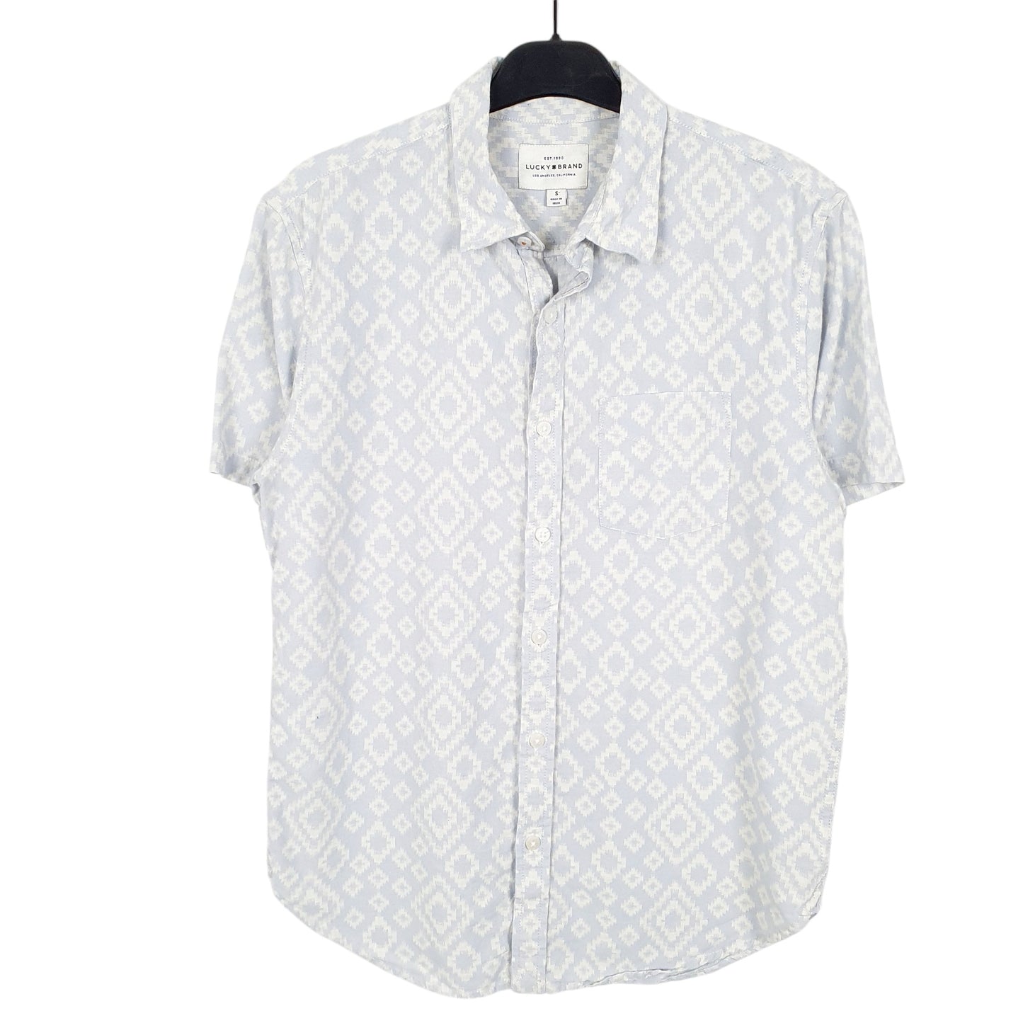 Mens Blue Lucky Brand Navajo Short Sleeve Shirt