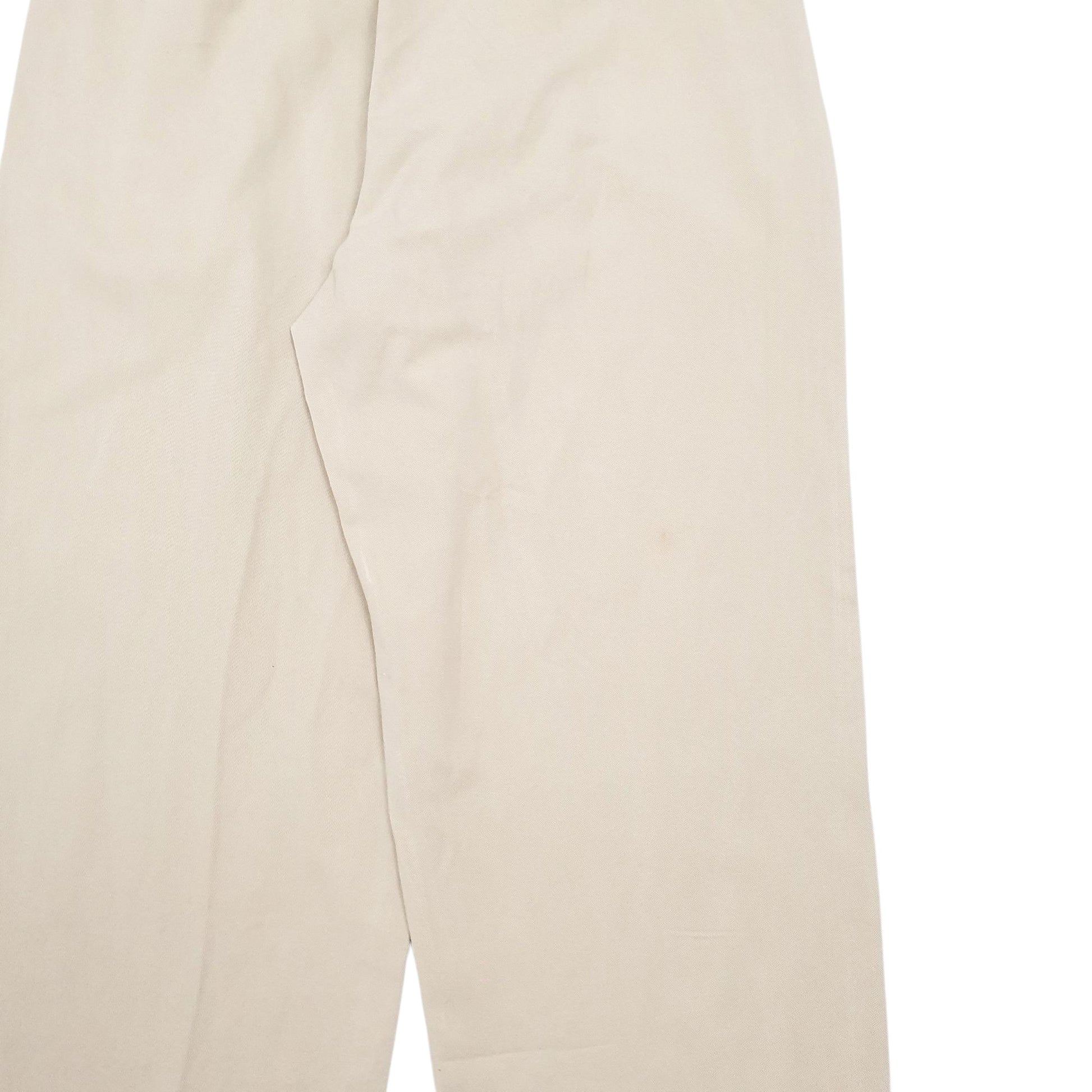 Mens Beige Polo Ralph Lauren Vintage 90s Double Pleated Chino Trousers