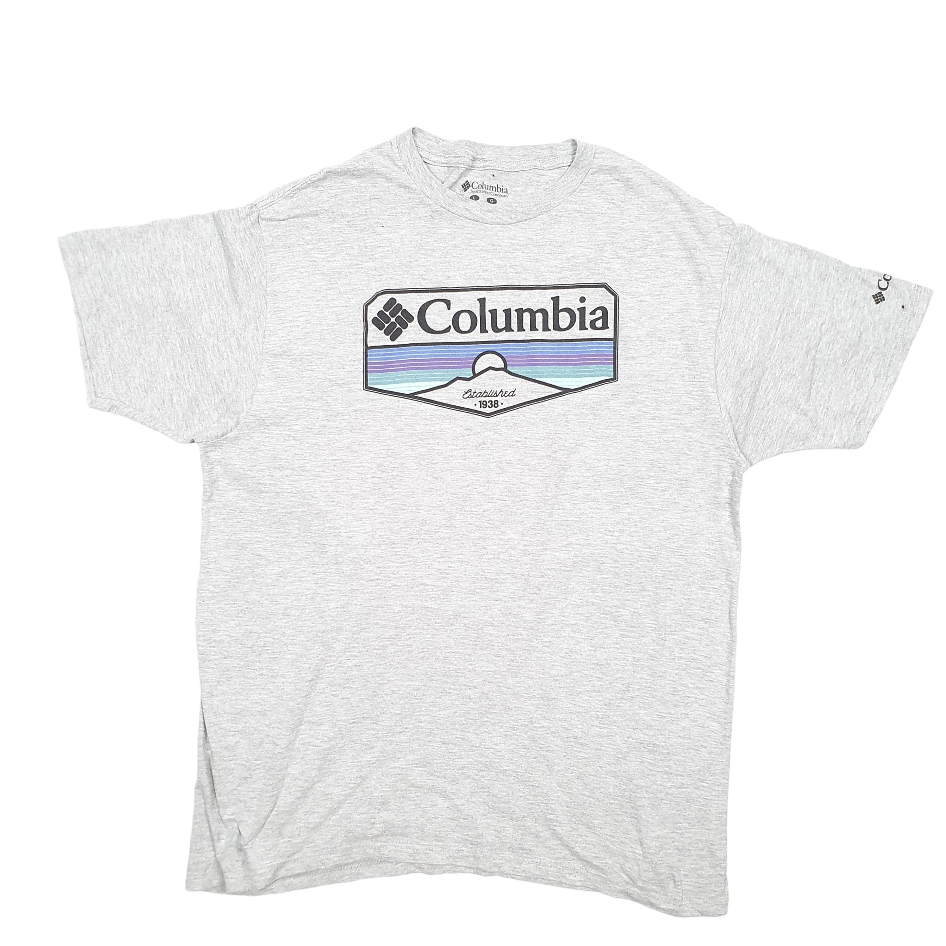 Mens Grey Columbia Sportswear  Short Sleeve T Shirt